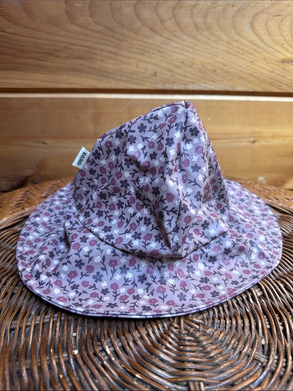 Kuling Vasa rain hat fisherman lilac floral insulated earflaps size 52-54